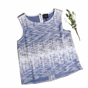 Anthropologie W5 Blue & White Woven Tank Top